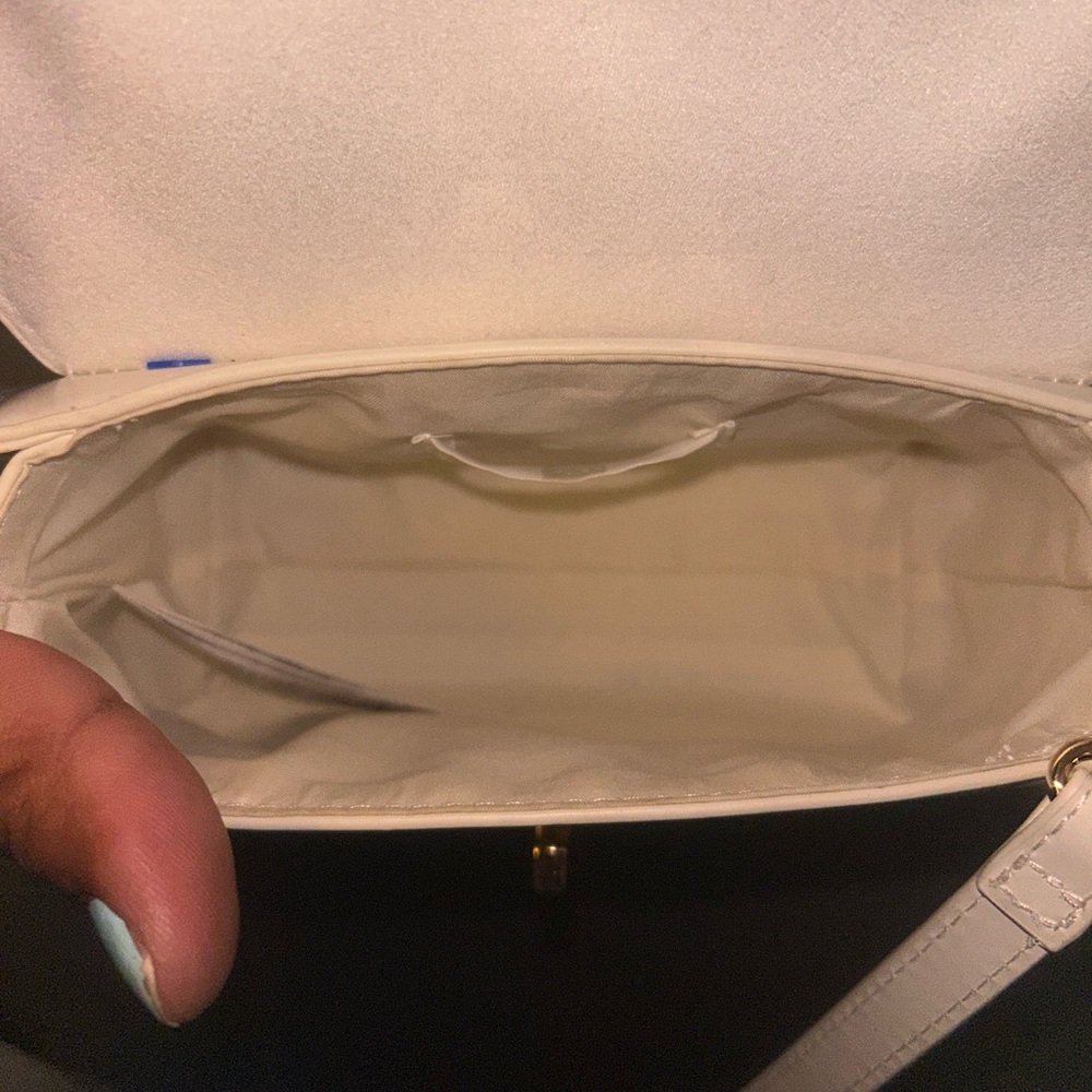 H&M purse - Glossy Cream Mini Bag - Goldtone Hardware Convertible Strap - Picture 6 of 10